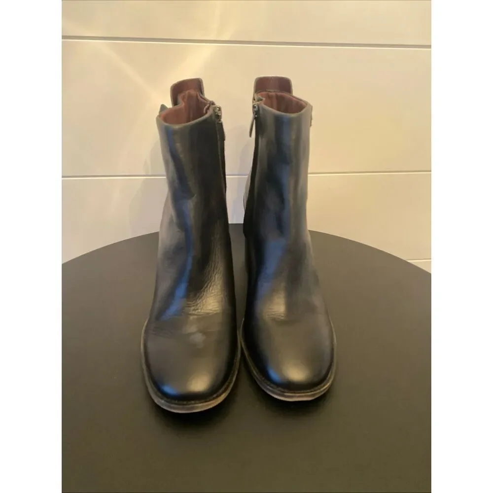 Franco Sarto Women's Rivet Leather Ankle Boot Black Size 10